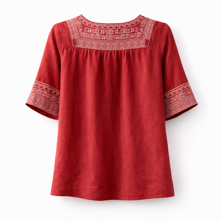 Claire | Embroidered Cotton Blouse