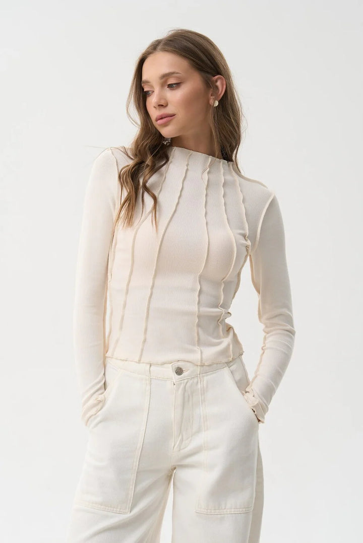 Elara | Sculpted Ribbed Top