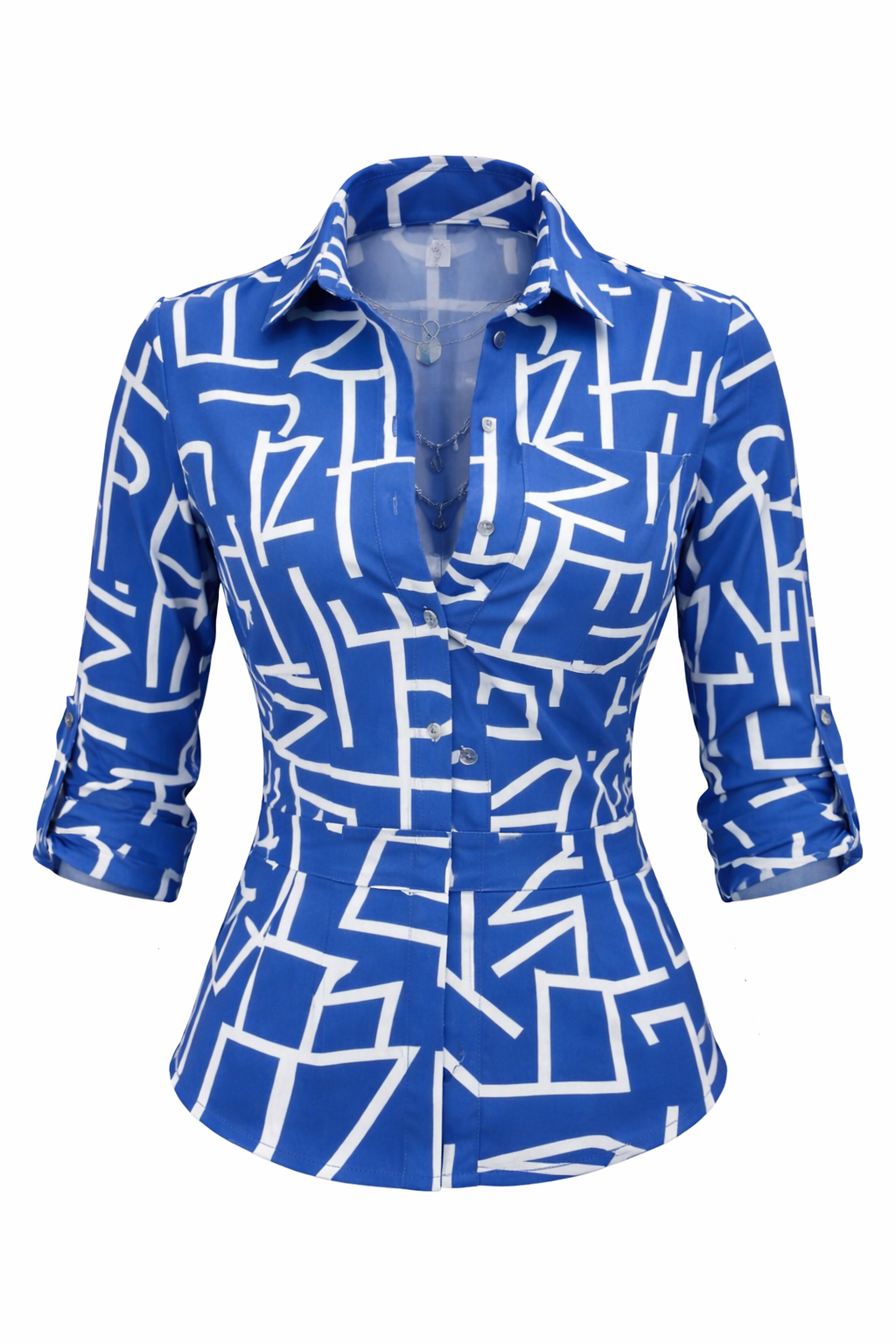 SOFIA AMORETTI | LONG SLEEVE ALLOVER PRINT SHIRT