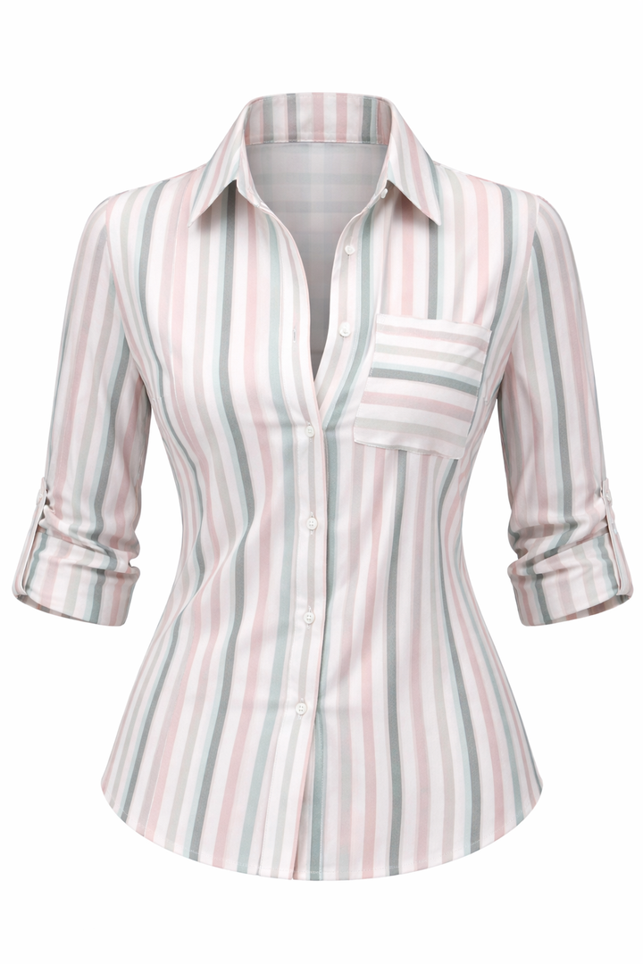 SOFIA AMORETTI | LONG SLEEVE ALLOVER PRINT SHIRT