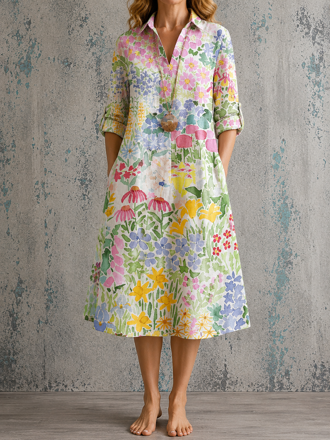 Rosemary | Linen Midi Dress