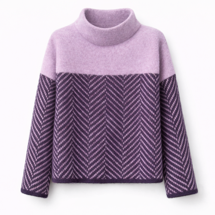 Juliette | Herringbone Turtleneck Sweater