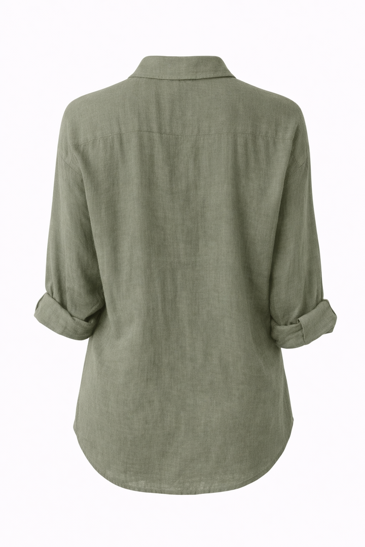 Madeline | Classic Linen Button Blouse
