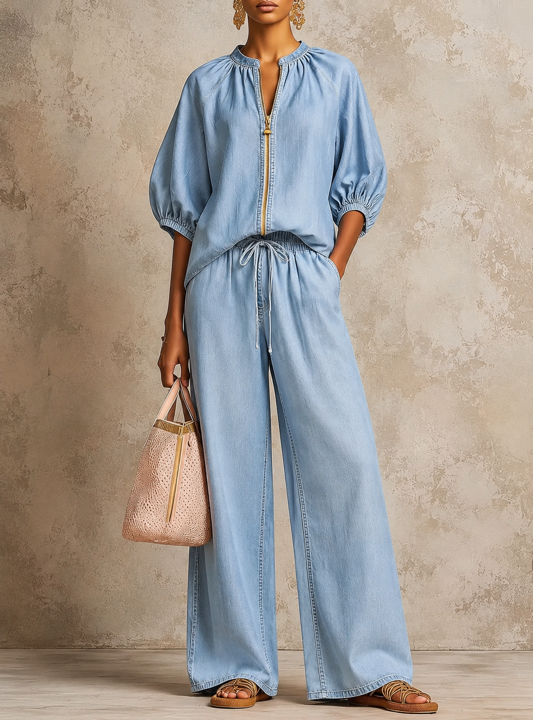 VALERIE™ | Soft Denim Comfort Set