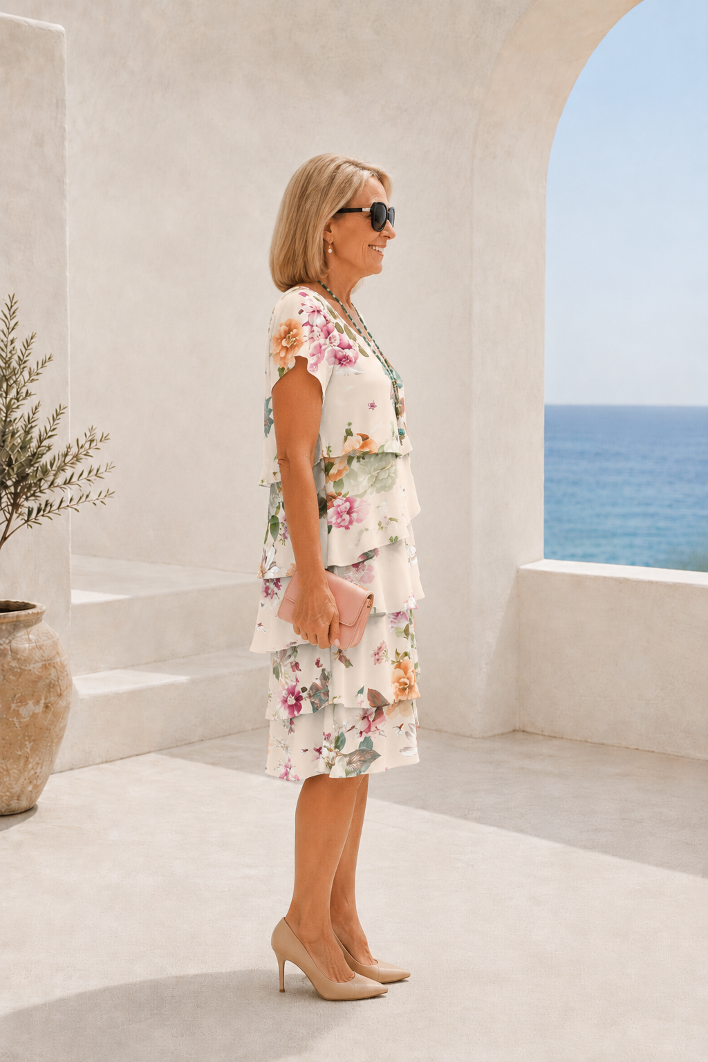 ELARA™ | Soft Floral Layered Dress