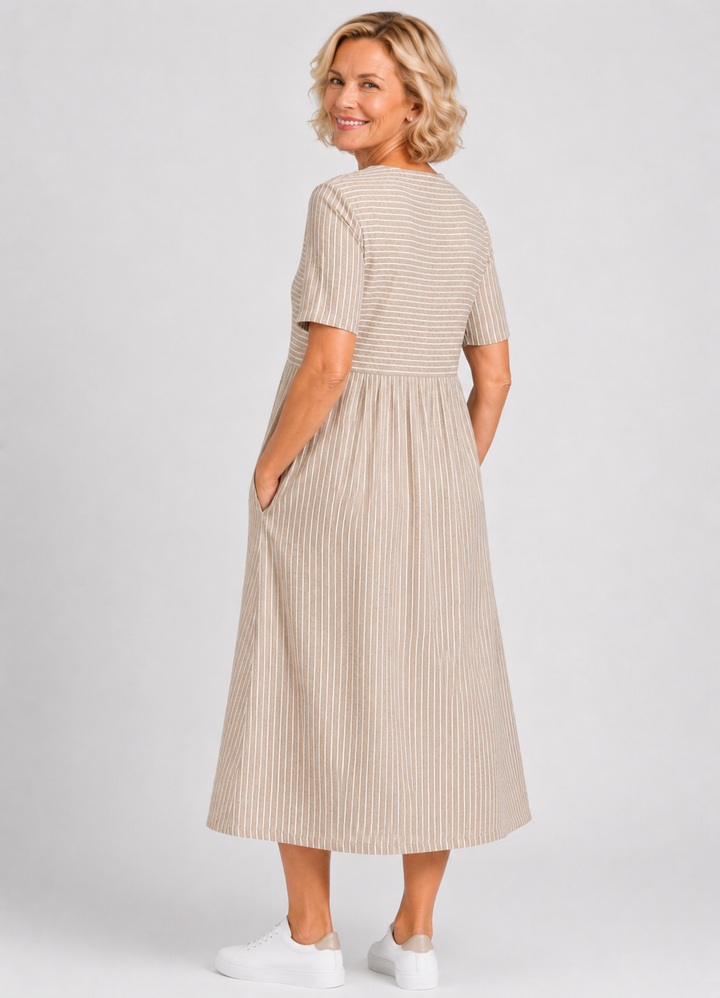 EILEEN™ | Breezy Striped Button Dress