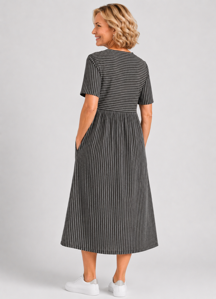 EILEEN™ | Breezy Striped Button Dress