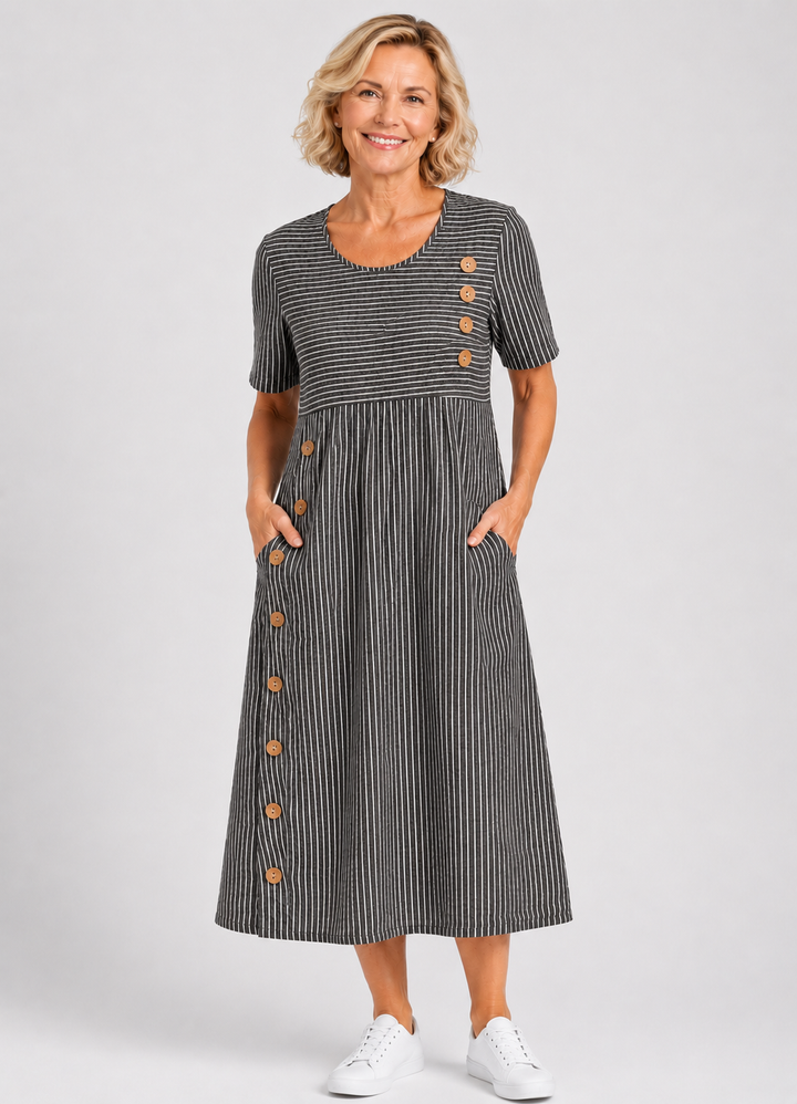 EILEEN™ | Breezy Striped Button Dress