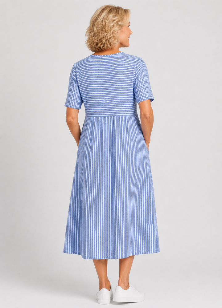 EILEEN™ | Breezy Striped Button Dress