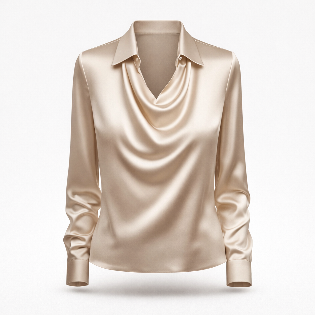Rhea | Satin Draped Blouse