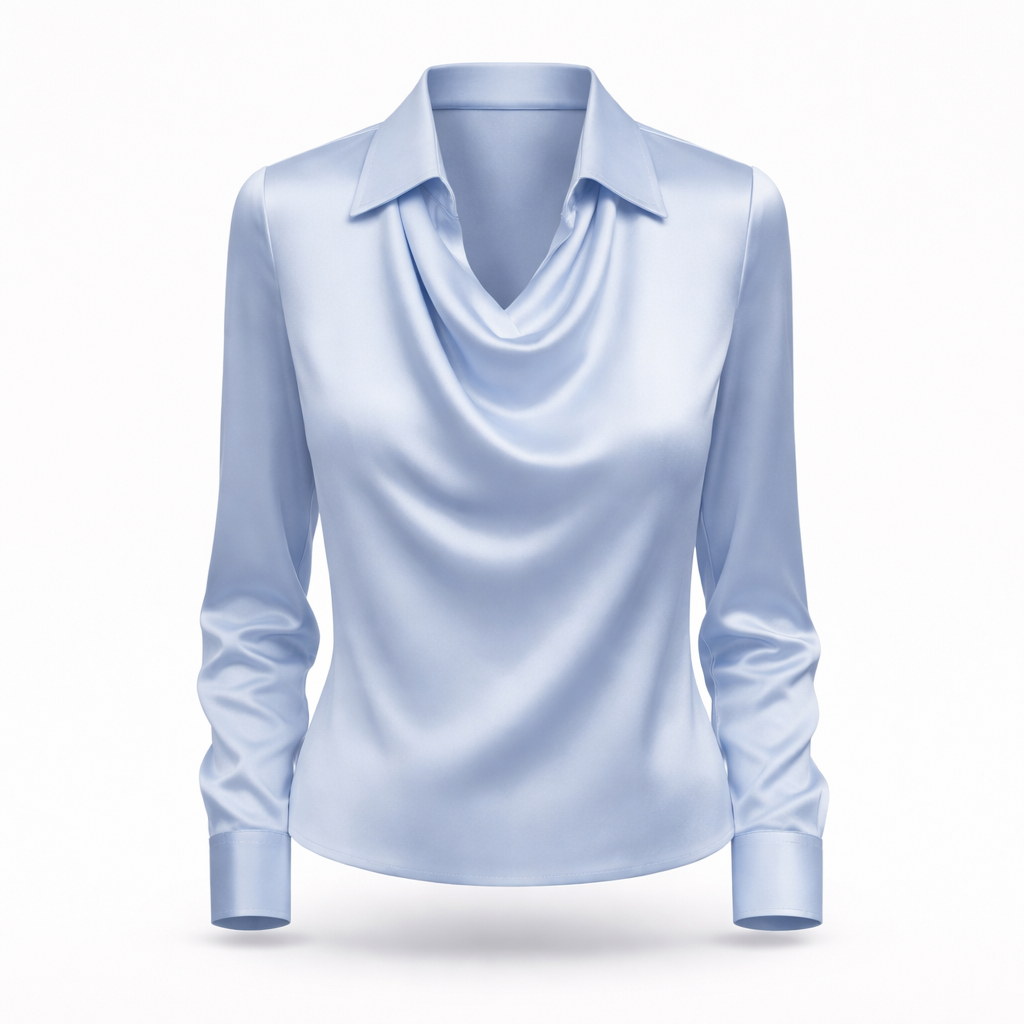 Rhea | Satin Draped Blouse