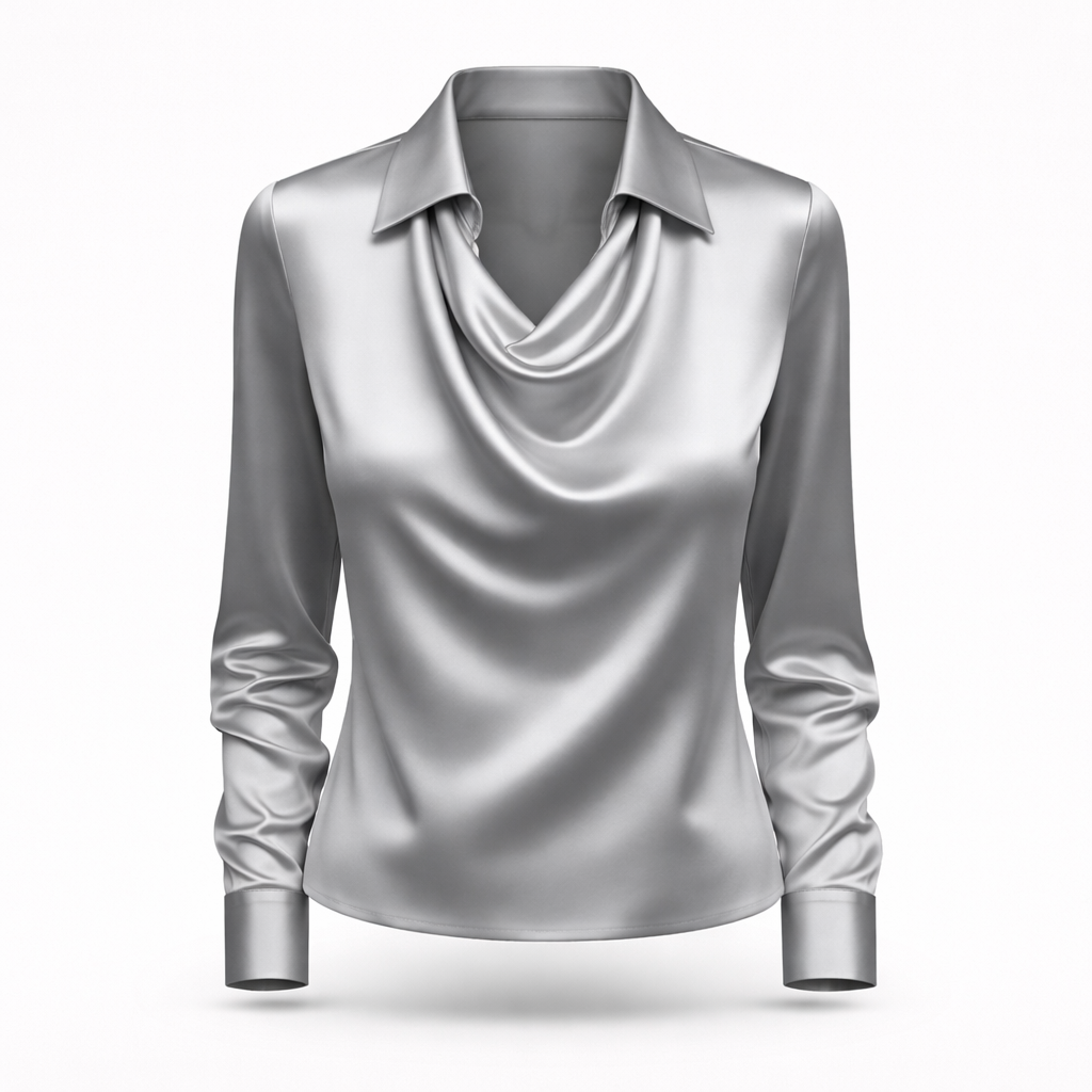 Rhea | Satin Draped Blouse