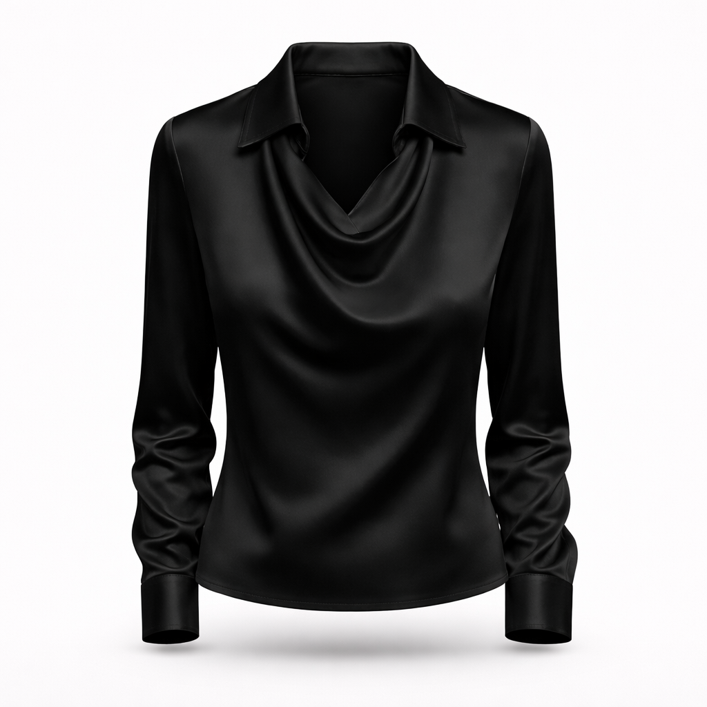Rhea | Satin Draped Blouse