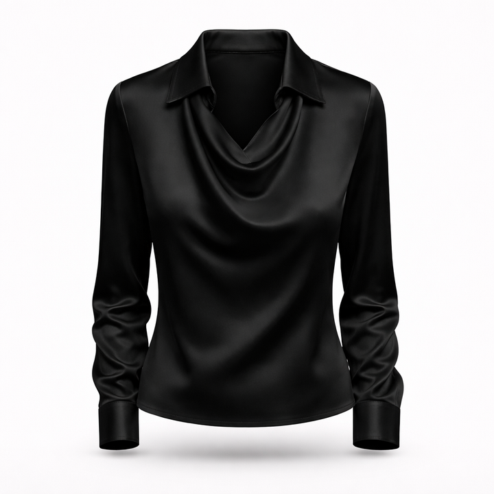 Rhea | Satin Draped Blouse