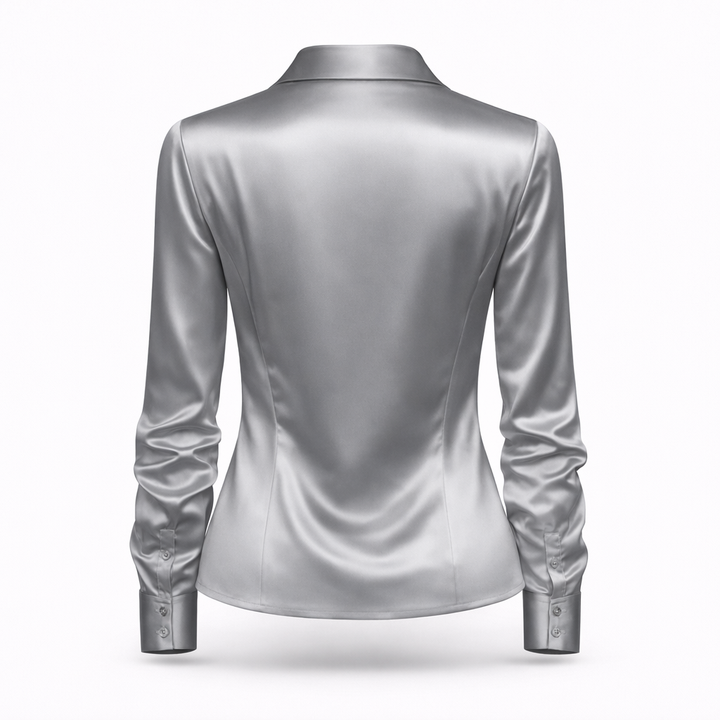 Rhea | Satin Draped Blouse