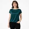Scarlett | Satin Boat Neck Blouse