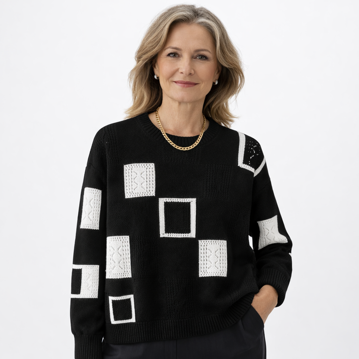 Alida Patchwork Knit Sweater