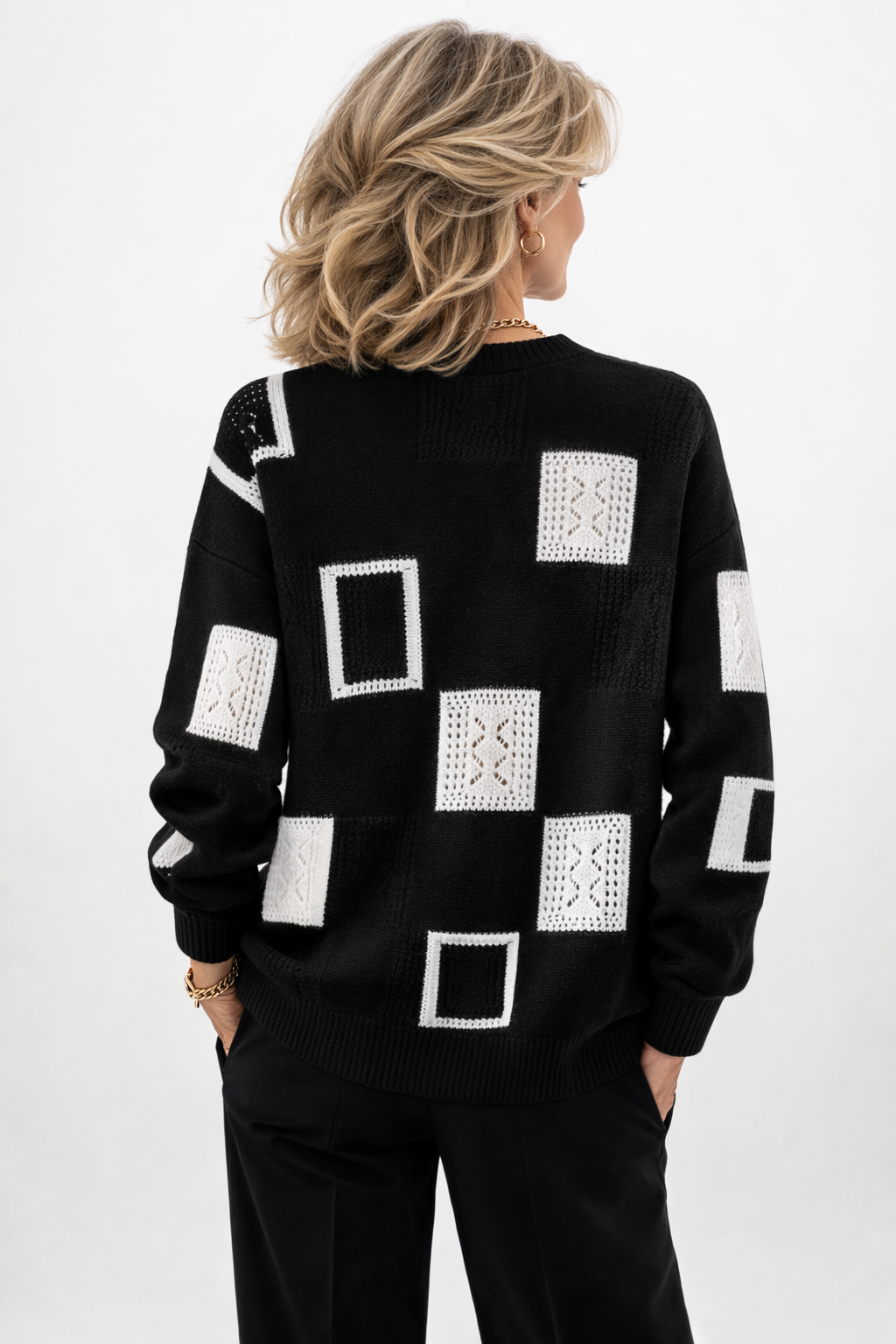 Alida Patchwork Knit Sweater
