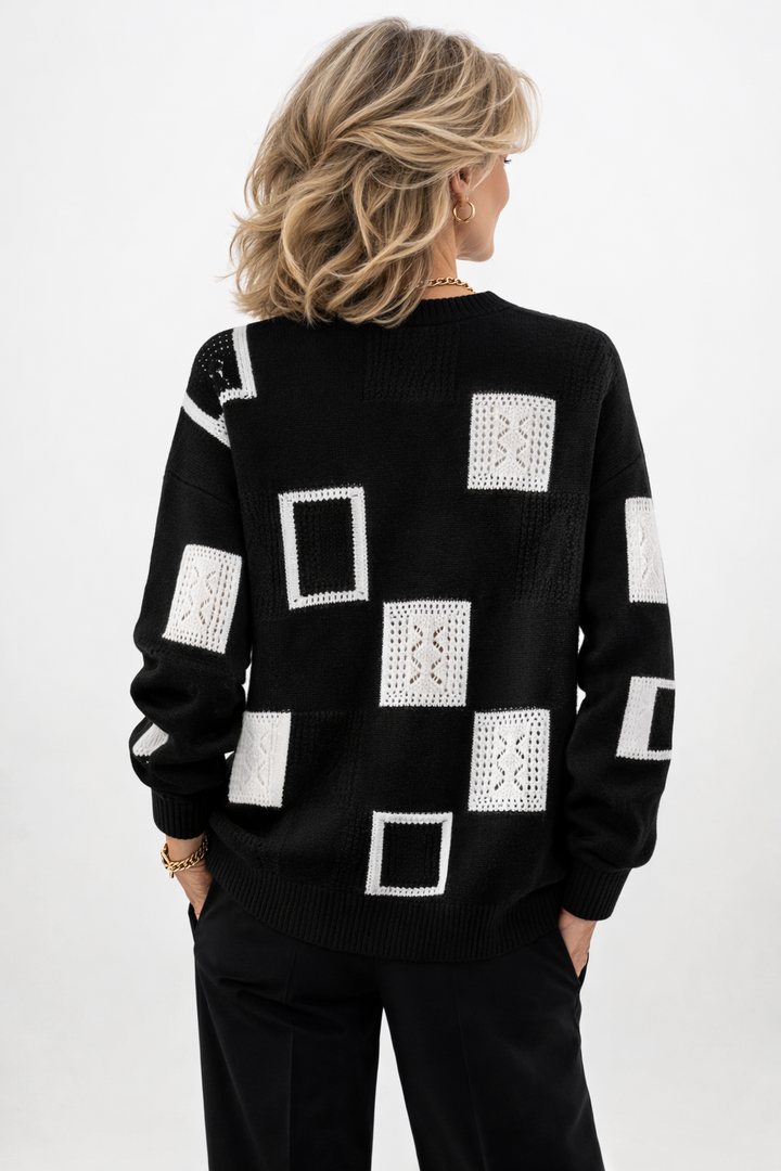 Alida Patchwork Knit Sweater