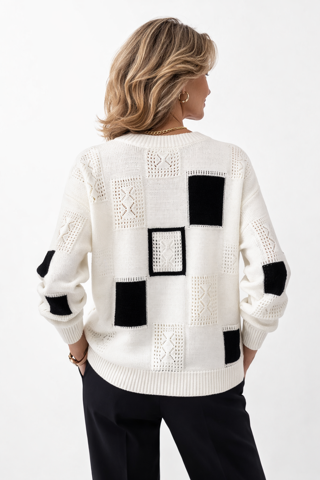 Alida Patchwork Knit Sweater