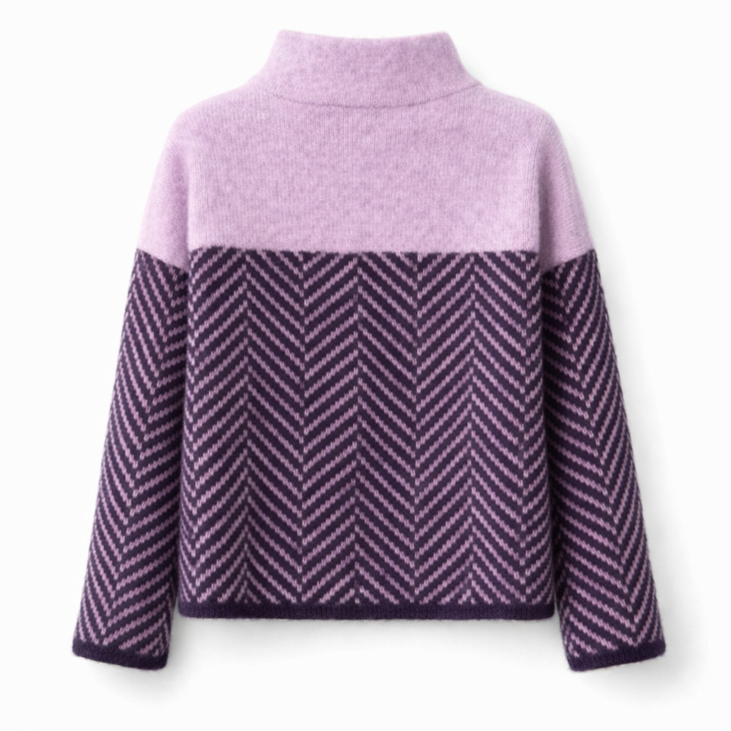 Juliette | Herringbone Turtleneck Sweater